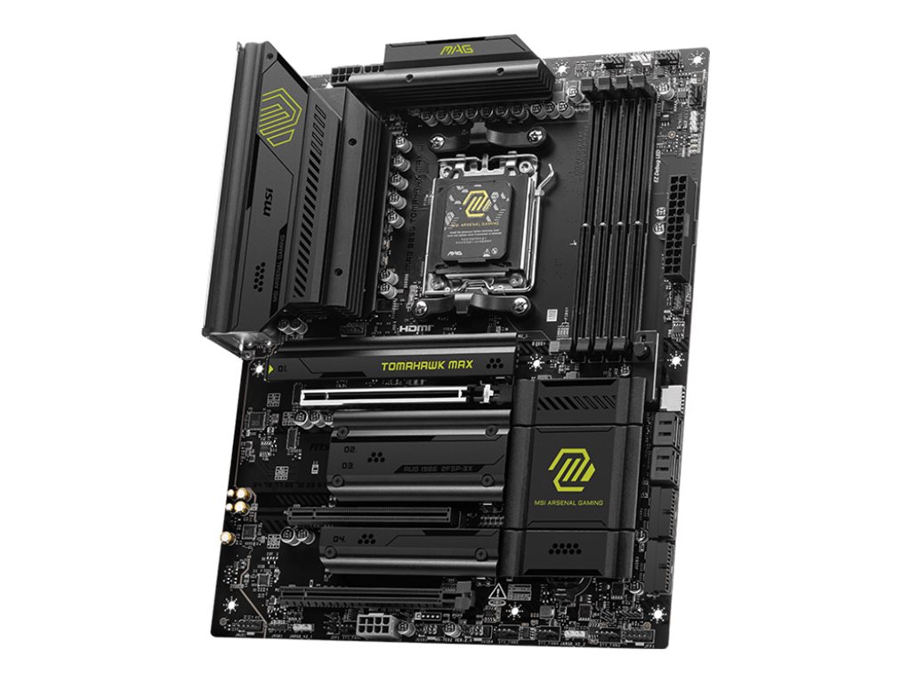 MSI MAG B850 TOMAHAWK MAX WIFI motherboard ATX Socket AM5 AMD Product shot Left-angle 79600