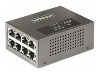 StarTech.com 4-Port Multi-Gigabit PoE++ Injector, 5/2.5G Ethernet (NBASE-T), PoE/PoE+/PoE++ (802.3af/802.3at/802.3bt), 160Watts Power Budget, Wall/DIN Rail Mountable - Unmanaged, For IP Cameras/Wireless APs/POSs (AS445C-POE-INJECTOR) Strøminjektor DIN rai