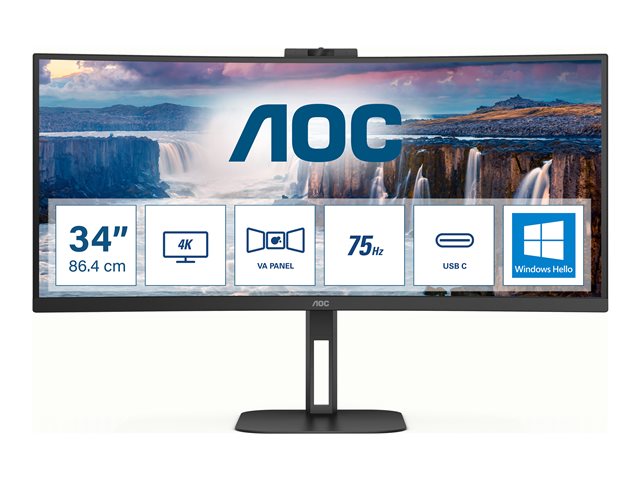 Aoc Value Line Cu34v5cw Bk V5 Series Led Monitor Curved 34