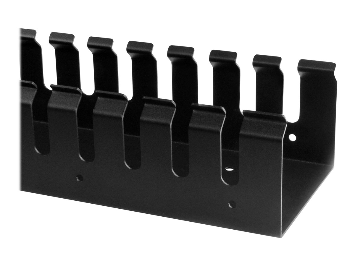 StarTech.com Vertical Cable Organizer with Finger Ducts - Vertical Cable Management Panel - Rack-Mount Cable Raceway - 0U - 6 ft. (CMVER40UF) - kabelový organizér - 40U – foto 9