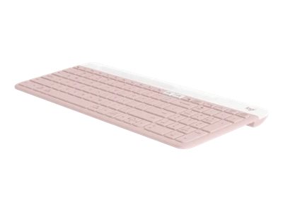 Logitech Slim Multi-Device K580 keyboard rose Input Product shot Left-angle 79150