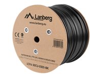 Lanberg CAT 6 Kabel med folie og kobberfletning (FTP) 305m Bulkkabel Sort RAL 9004