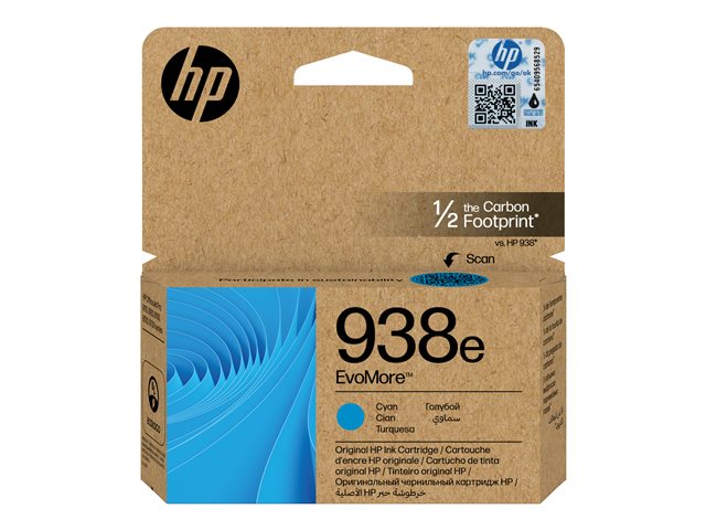 HP 938e EvoMore Cyan Org Ink Cartridge 4S6X9PE
