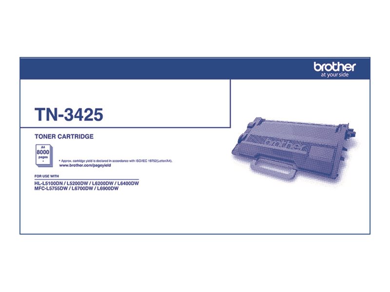 Brother TN3425 black original toner Product shot Front 79500
