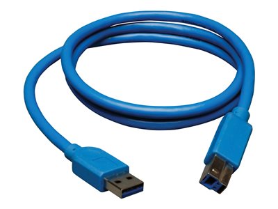 Tripp Lite 3ft USB 3.0 SuperSpeed Device Cable 5 Gbps A Male to B Male 3' - USB cable - USB Type A (M) to USB Type B (M) - USB 3.0 - 91 cm - blue