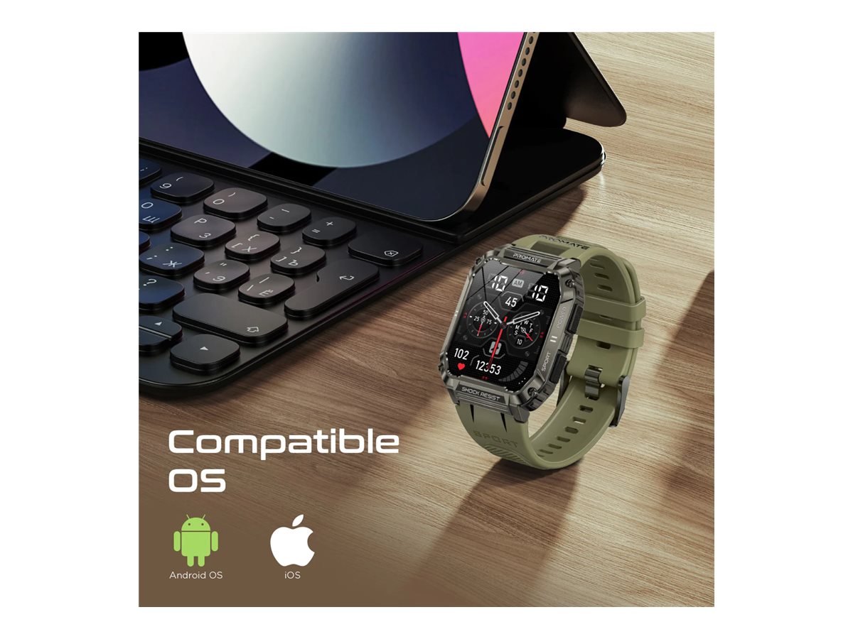Promate ActivLife XWatch-S19 smart watch with strap 128 MB mid night Usage / lifestyle Right-angle 72741