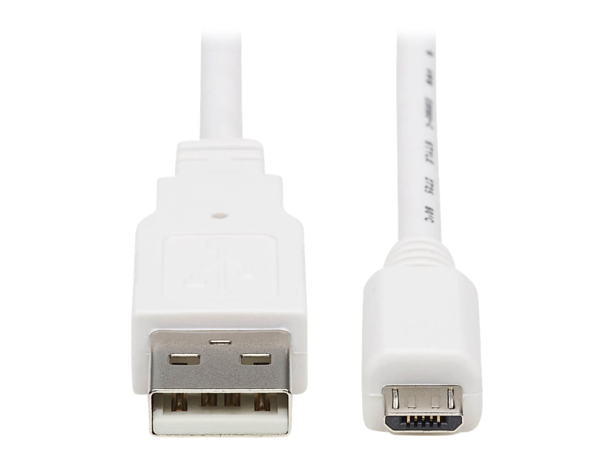 Eaton Tripp Lite Series Safe-IT USB 2.0 A to Micro-B Antibacterial Cable (M/M), White, 3 ft. (0.91 m)