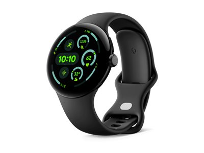Google Pixel Watch 3 45 mm matte black aluminum smart watch with active band 