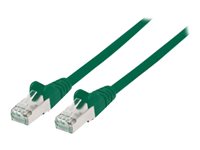 Intellinet Network Patch Cable, Cat7 Cable/Cat6A Plugs, 0.25m, Green, Copper, S/FTP, LSOH / LSZH, PVC, RJ45, Gold Plated Cont