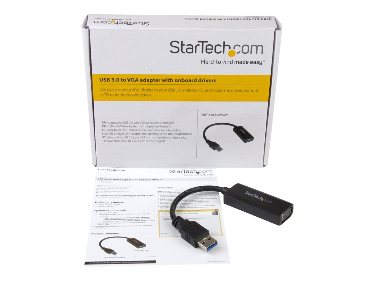 StarTech.com USB 3.0 to VGA Display Adapter 1920x1200, On-Board Driver Installation, Video Converter with External Graphics Card - Windows (USB32VGAV) - Adaptér USB/VGA - USB typ A do HD-15 (VGA) - 19.5 m – foto 4