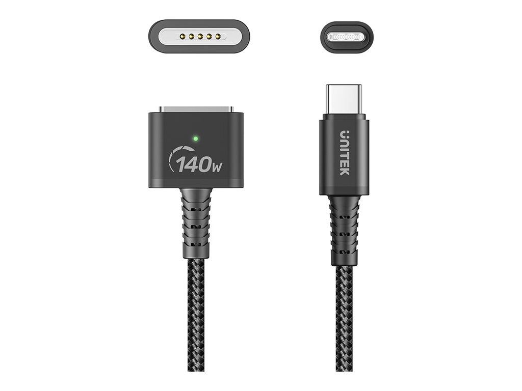 Unitek magnetic charging cable USB-C to MagSafe 3 2 Product shot Close-up 75300