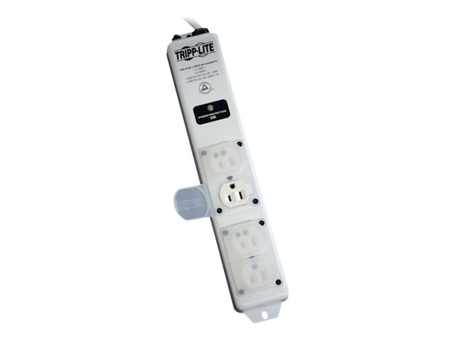 Tripp Lite Safe-IT Surge Protector Power Strip Medical Hospital Antimicrobial Metal 4 Outlet 15' Cord