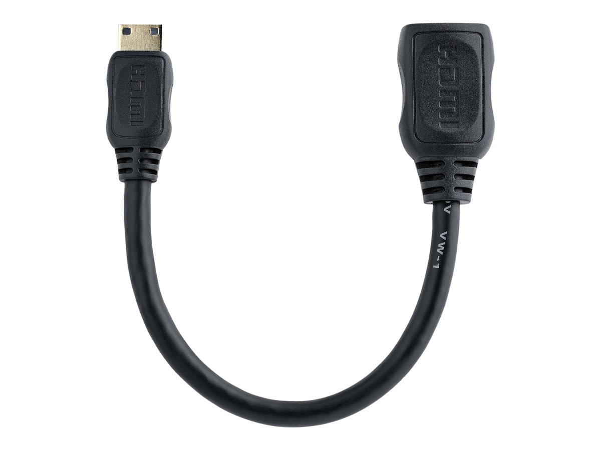 StarTech.com 5in Mini HDMI to HDMI Adapter, 4K High Speed HDMI Adapter, 4K 30Hz Ultra HD High Speed HDMI Adapter, HDMI 1.4, Gold Plated Connectors, UHD Mini HDMI Adapter 4K, Black - Mini HDMI to HDMI Converter - HDMI adaptér - 1.3 cm – foto 2