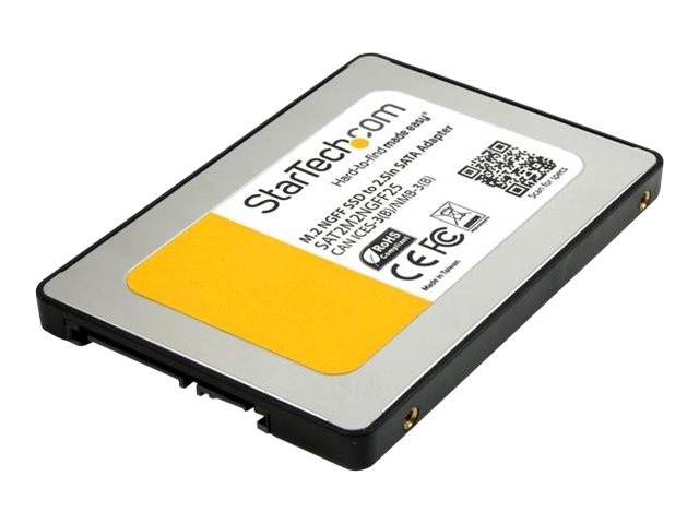 Image of StarTech.com M.2 (NGFF) SSD to 2.5in SATA III Adapter - Up to 6 Gbps - M.2 SSD Converter to SATA with Protective Housing (SAT2M2NGFF25) - storage controller - SATA 6Gb/s - SATA