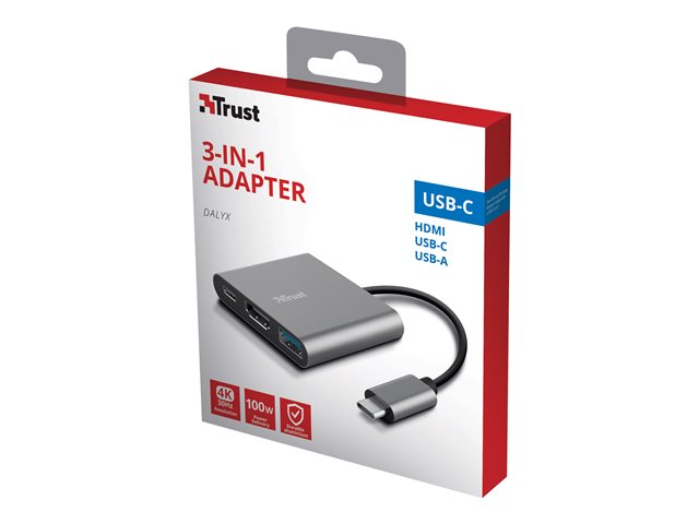 TRUST Adaptateur DALYX USB-C 3 en 1 HDMI