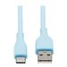 Eaton Tripp Lite Series USB-A to USB-C Antibacterial Cable, USB 2.0, Ultra Flexible (M/M), Light Blue, 3 ft. (0.91 m)