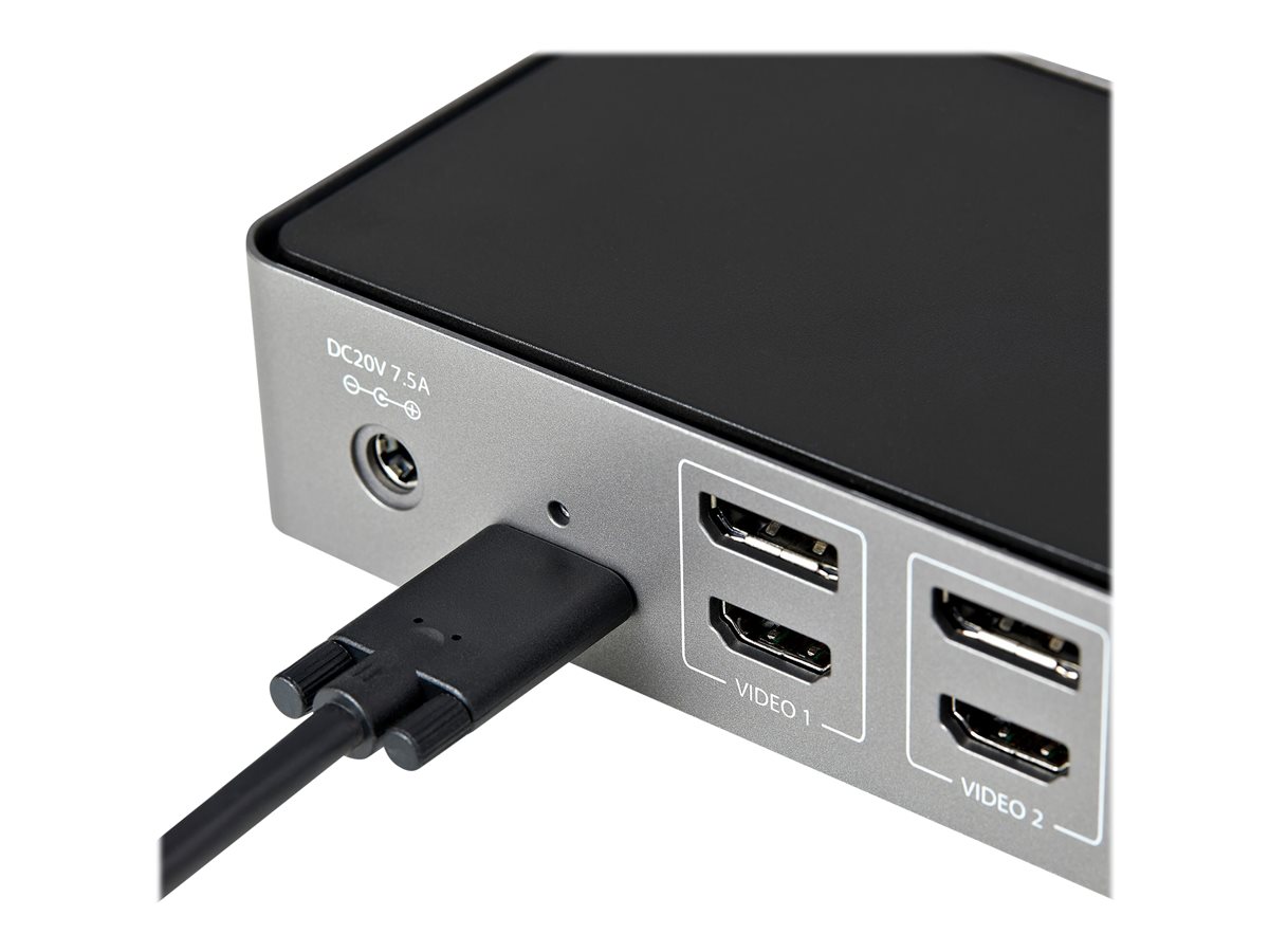StarTech.com USB-C & USB-A Dock, Hybrid Universal Triple Monitor Laptop Docking Station w/ DisplayPort & HDMI 4K 60Hz, 85W Power Delivery, 6x USB Hub, Ethernet, Audio, USB 3.1 Gen 2 10Gbps - Multi-Monitor Dock (DK31C3HDPDUE) - dokovací stanice - USB-C - 3 x HDMI, 3 x DP - 1GbE – foto 10