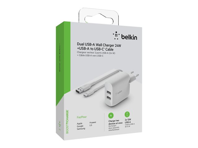 BELKIN Chargeur secteur 2 x USB-A 12w