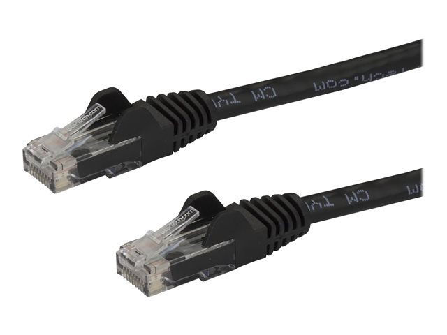 Image of StarTech.com 3m CAT6 Ethernet Cable, 10 Gigabit Snagless RJ45 650MHz 100W PoE Patch Cord, CAT 6 10GbE UTP Network Cable w/Strain Relief, Black, Fluke Tested/Wiring is UL Certified/TIA - Category 6 - 24AWG (N6PATC3MBK) - patch cable - 3 m - black