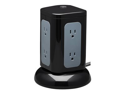 SURGE PROTECTOR TOWER 6OUTLET3X USB-A 1X USB C 8FT CORD BLACK