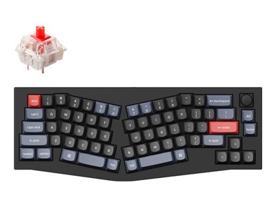 Keychron Q8 keyboard QMK custom alice layout fully assembled knob mechanical 65% carbon Product shot Front 79200