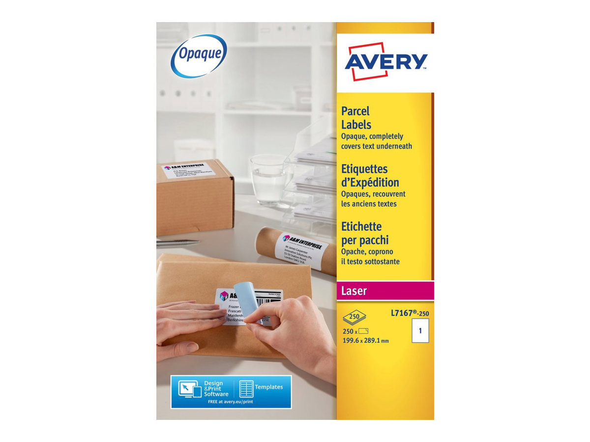 Avery Blockout Shipping Labels L7167 Labels 250 Labels 1996 X 2891 Mm