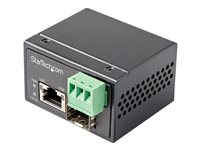 StarTech.com  Industrial Fiber to  Media Converter 30W - SFP to RJ45 - Singlemode/Multimode Fiber to Copper   - Mini/Compact Size - IP-30/ -40 to 75C Fibermedieomformer Ethernet Fast Ethernet Gigabit Ethernet