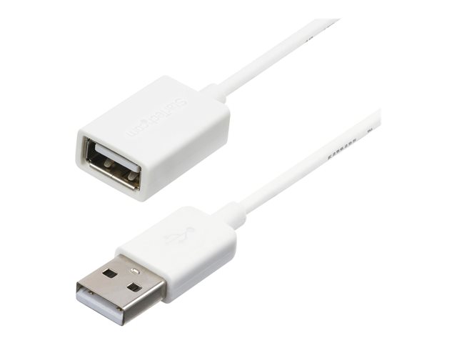 Image of StarTech.com 3m White USB 2.0 Extension Cable Cord - A to A - USB Male to Female Cable - 1x USB A (M), 1x USB A (F) - White, 3 meter (USBEXTPAA3MW) - USB extension cable - USB to USB - 3 m