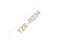Ruban TZERE tissus Or sur Blanc 12mm (4m)
