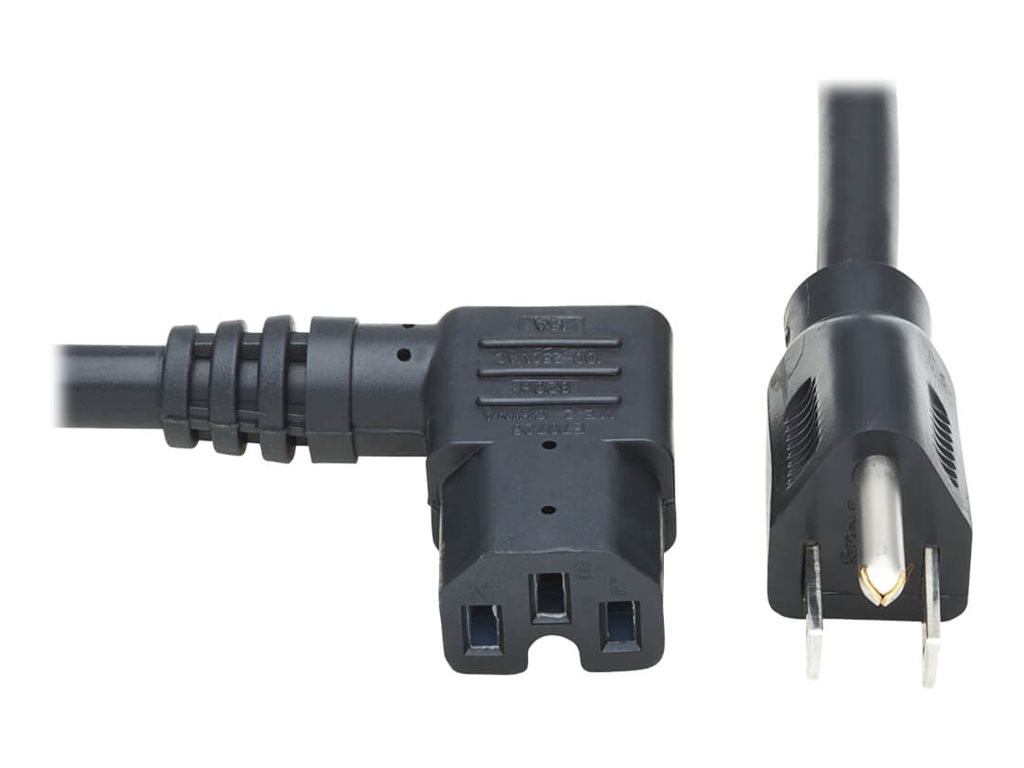 Tripp Lite 8ft Heavy Duty Power Ext Cord 15A 14AWG 5-15P to Right-Angle C15