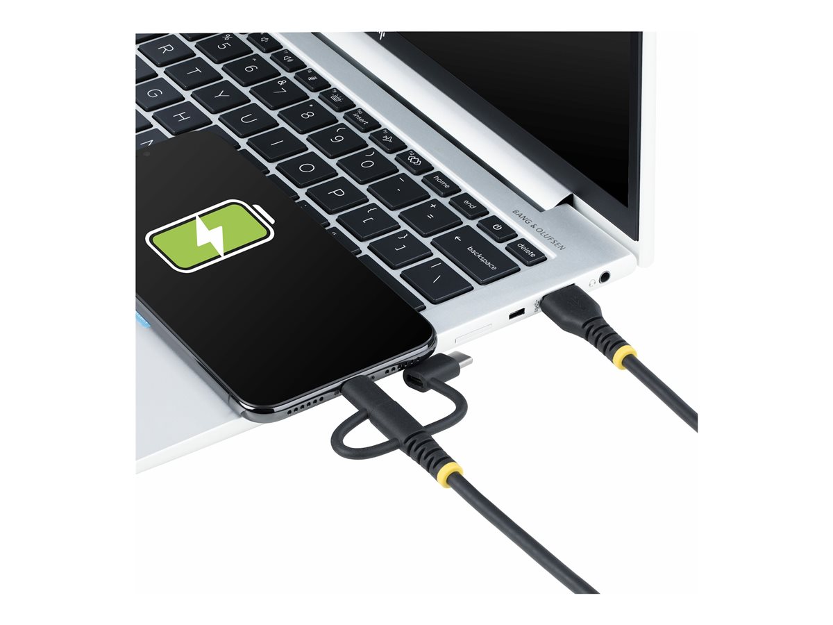 StarTech.com 3.3ft USB Multi Charging Cable, Lightning/Micro-USB/Type-C - sada kabelů USB - 1 m – foto 9