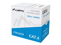 Lanberg CAT 6 Kabel med afskærmning med folie og kobberfletning (SFTP 305m Bulkkabel Grå