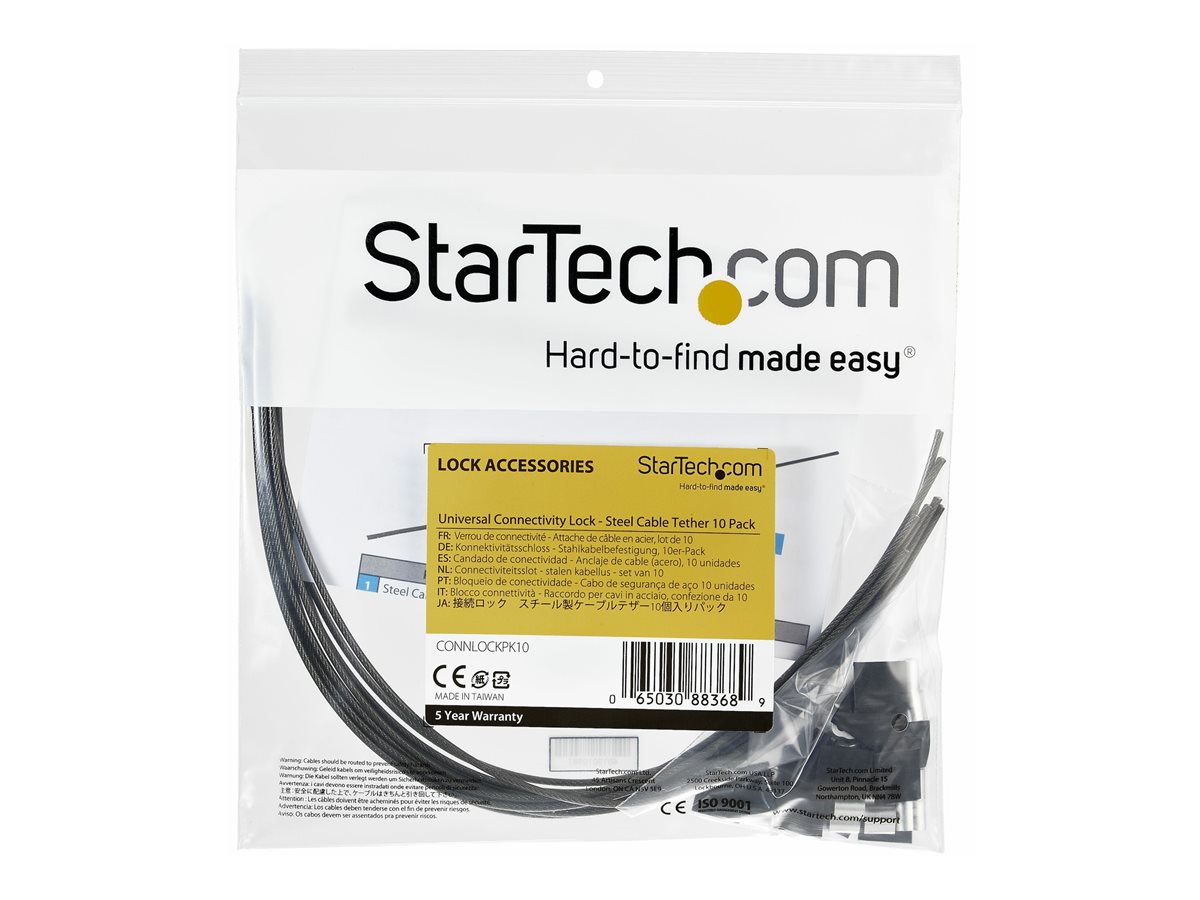 StarTech.com 10-Pack Security Cable Tethers for Adapters & Dongles, Universal Cable Adapter Tether, Tether Cables, Adjustable Length Anti-Theft Cable Tether Lock Kit, Steel Cable Tether - Dongle Cable Tether (CONNLOCKPK10) - bezpečnostní kabel - kompatibilní s TAA – foto 5