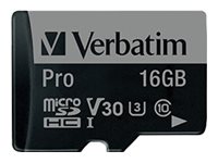 Verbatim PRO - Flash memory card (SD adapter included)
