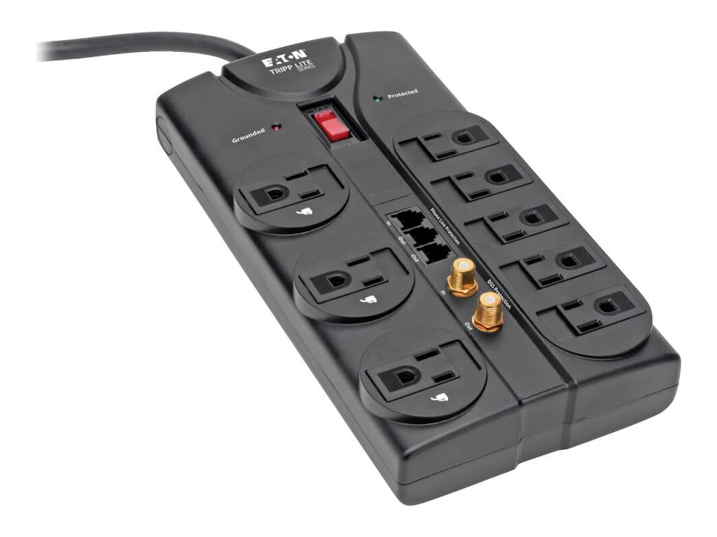 Tripp Lite Surge Protector Power Strip 120V 8 Outlet RJ11 Coax 8' Cord 2160 Joule