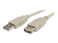 StarTech.com Câble d'extension USB 2.0 de 3 m - Rallonge / Prolongateur USB A vers A - M/F - Beige