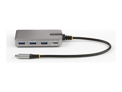 StarTech.com 4-Port USB-C Hub with USB-C DP Alt Mode Video Output 4K 60Hz, 3x USB-A, 1x USB-C, 100W Power Delivery Pass-Through, USB 3.2 Gen 2 (10Gbps), Portable USB Type-C to USB Type-A/C