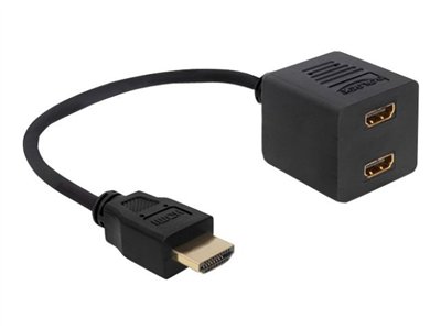 DELOCK HDMI Adapter A -> 2x A St/Bu 0.20m with Ethernet - 65226