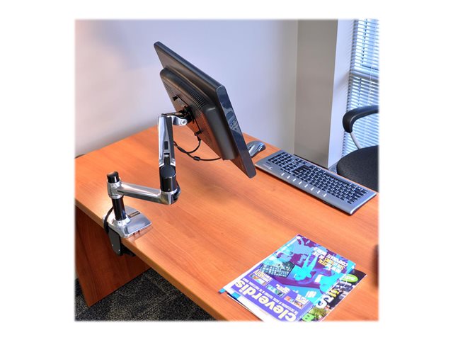 Ergotron LX - Mounting kit (desk clamp mount, extender arm, grommet-mount base, monitor arm, tall pole) - for LCD display - polished aluminum 