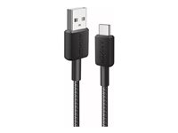 322 USB-A to USB-C Cable Nylon 1.8M Black