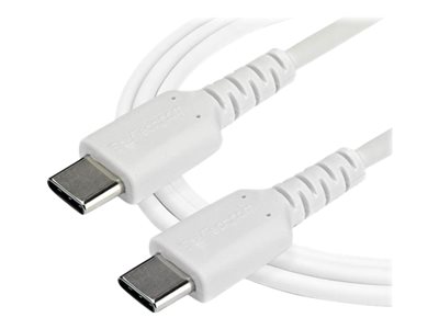 StarTech.com 2m USB C Charging Cable, Durable Fast Charge & Sync USB 2.0 Type C to USB C Laptop Charger Cord, TPE Jacket Aramid Fiber M/M 60W White, Samsung S10, S20 iPad Pro MS Surface main image