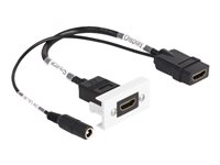 Delock Easy 45 HDMI 4K 60 Hz Module with DC feed 2.1 x 5.5 mm and pigtail,22.5 x 45 mm