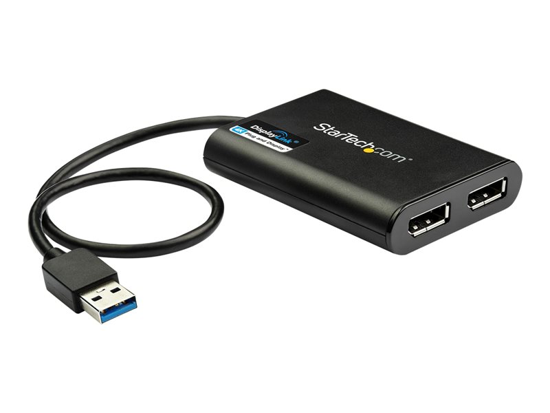 StarTech.com Adaptateur USB 3.0 vers double DisplayPort 4K 60 Hz - Carte  graphique externe USB 3.0 vers 2 ports DP (USB32DP24K60) - Adaptateur  DisplayPort - USB type A pour DisplayPort - 30 cm (USB32DP24K60)
