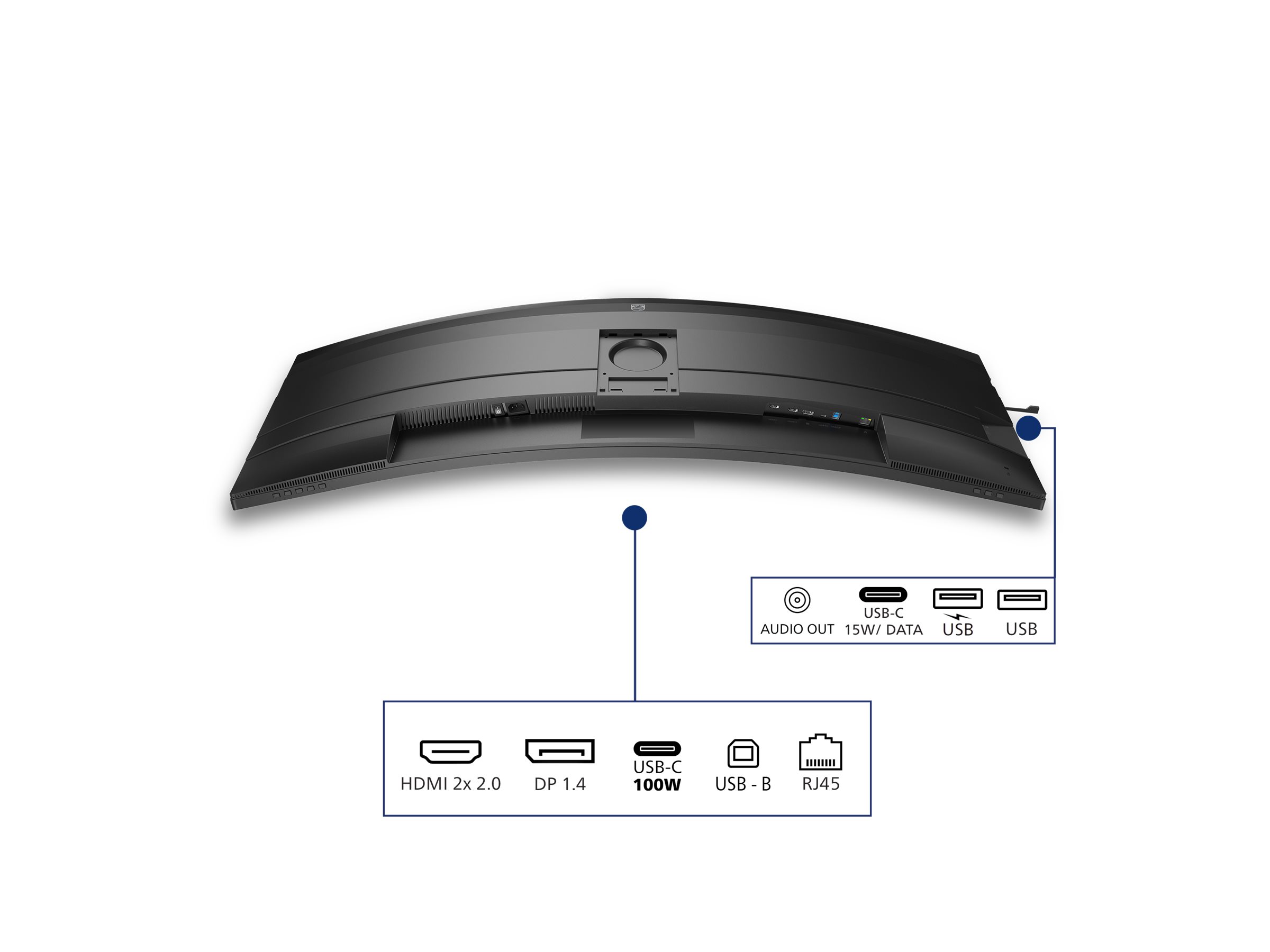 Philips 49B2U5900C LED monitor curved 49 Product shot Back 79000