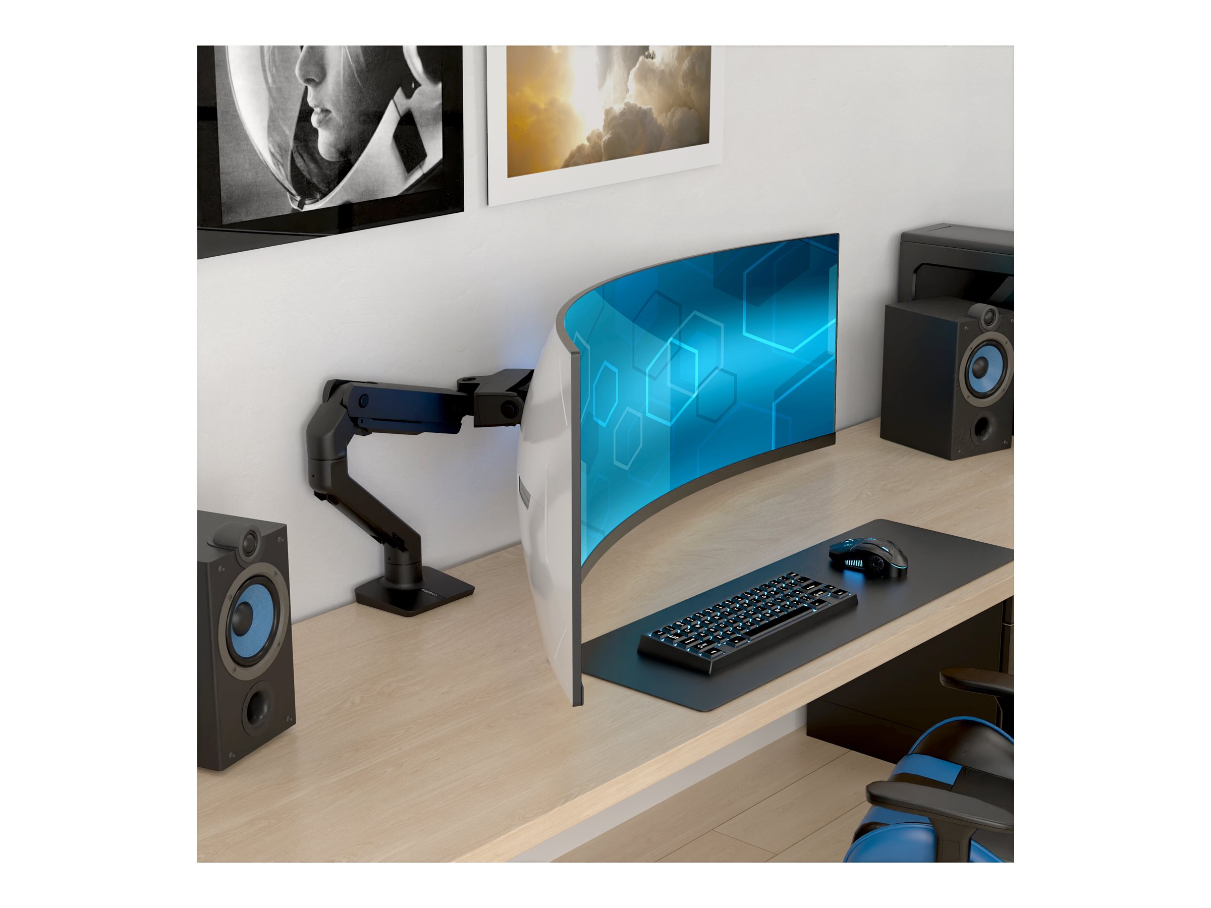 Ergotron HX mounting kit Constant Force Technology for curved LCD display for extreme-depth Schematic image Right side 68804