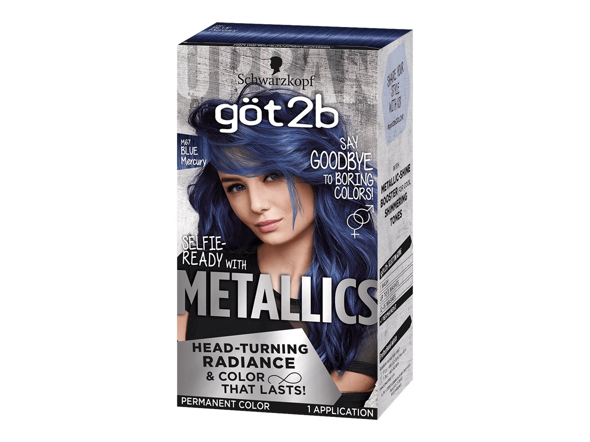 4. Got2b Metallic Permanent Hair Color, M67 Blue Mercury (Pack of 2) - wide 2