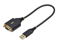 StarTech.com 1ft/30cm USB to Null Modem Serial Adapter Cable, FTDI, RS232