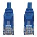 Tripp Lite Cat6a 10G Snagless Molded UTP Ethernet Cable (RJ45 M/M), PoE, Blue, 2 ft. (0.6 m)
