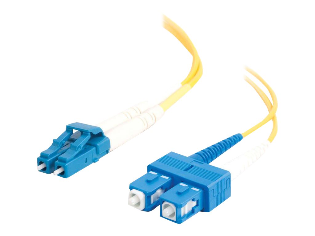 C2G LC-SC 9/125 OS1 Duplex Singlemode PVC Fiber Optic Cable (LSZH) - patch kabel - 5 m - 5 m - žlutá