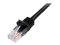StarTech.com 15 ft Black Cat5e / Cat 5 Snagless Patch Cable 15ft